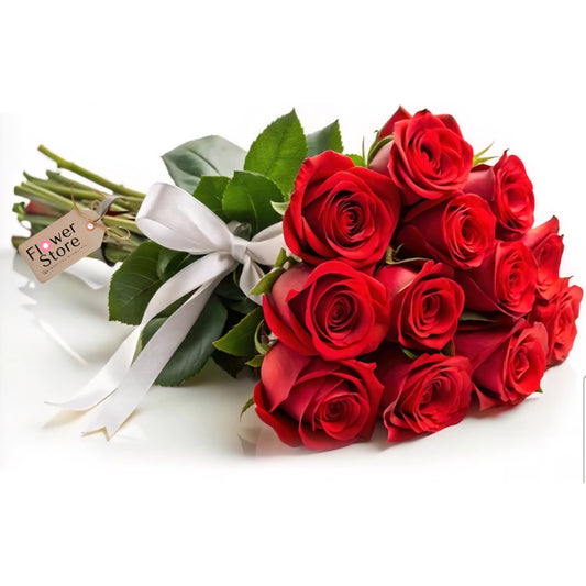 Bouquet of 12 Classic Red Roses