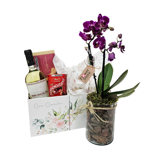 Orquídea Lilás com Vinho