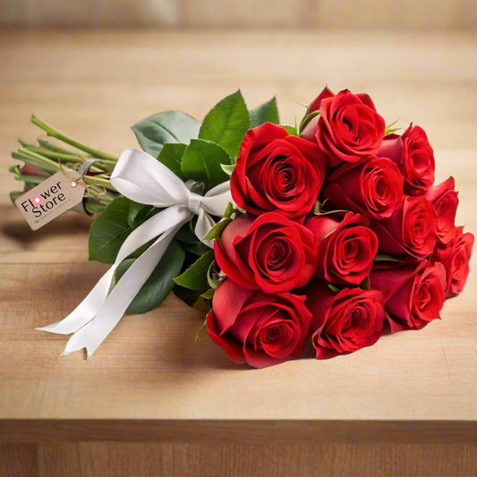 Bouquet of 12 Classic Red Roses